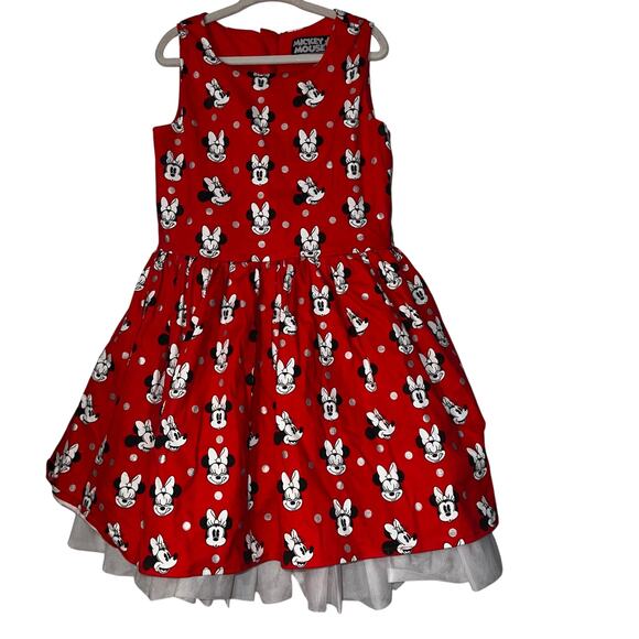 Disney Other - Disney Minnie Mouse Red polka dot Party Dress Tutu Slip girls size 5/6 AOP